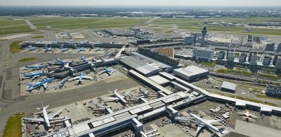 Areal overview of Schiphol Airport